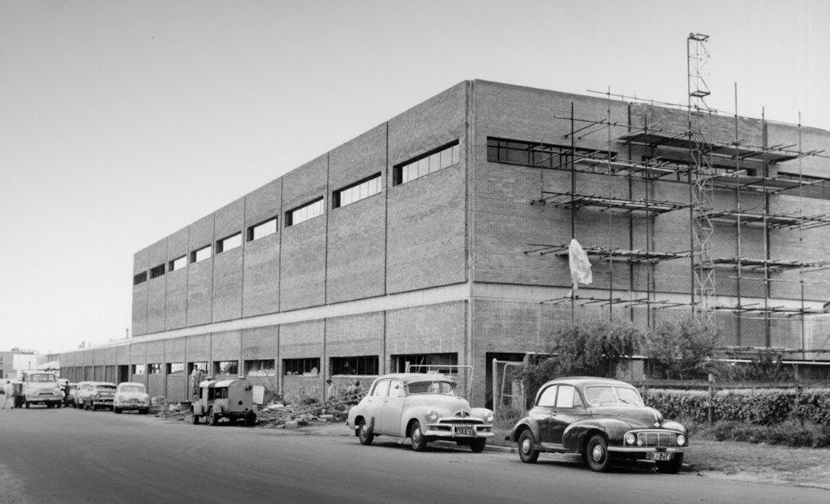 The former tobacco plant under construction